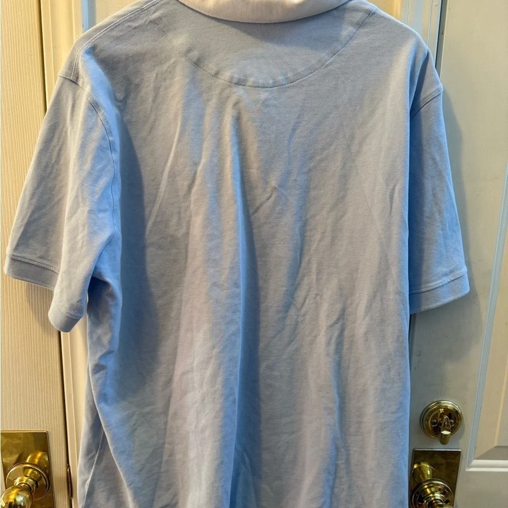 NWT Banana Republic Light Blue Pique Polo w/ White Collar - Size XLT